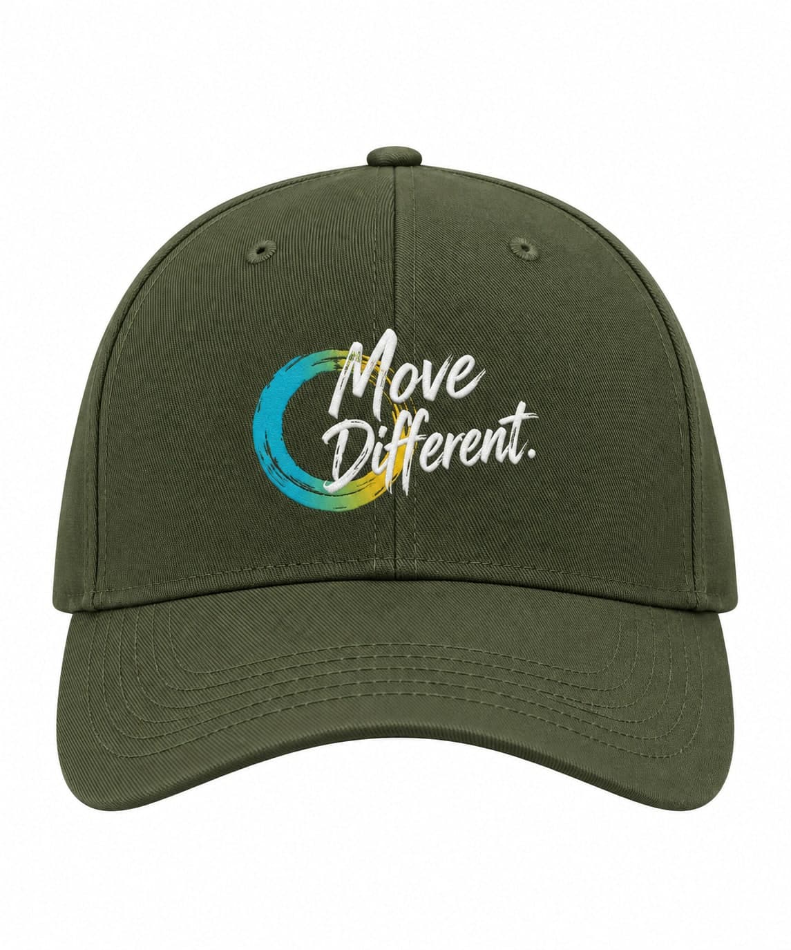 Olive cap: Move Different.