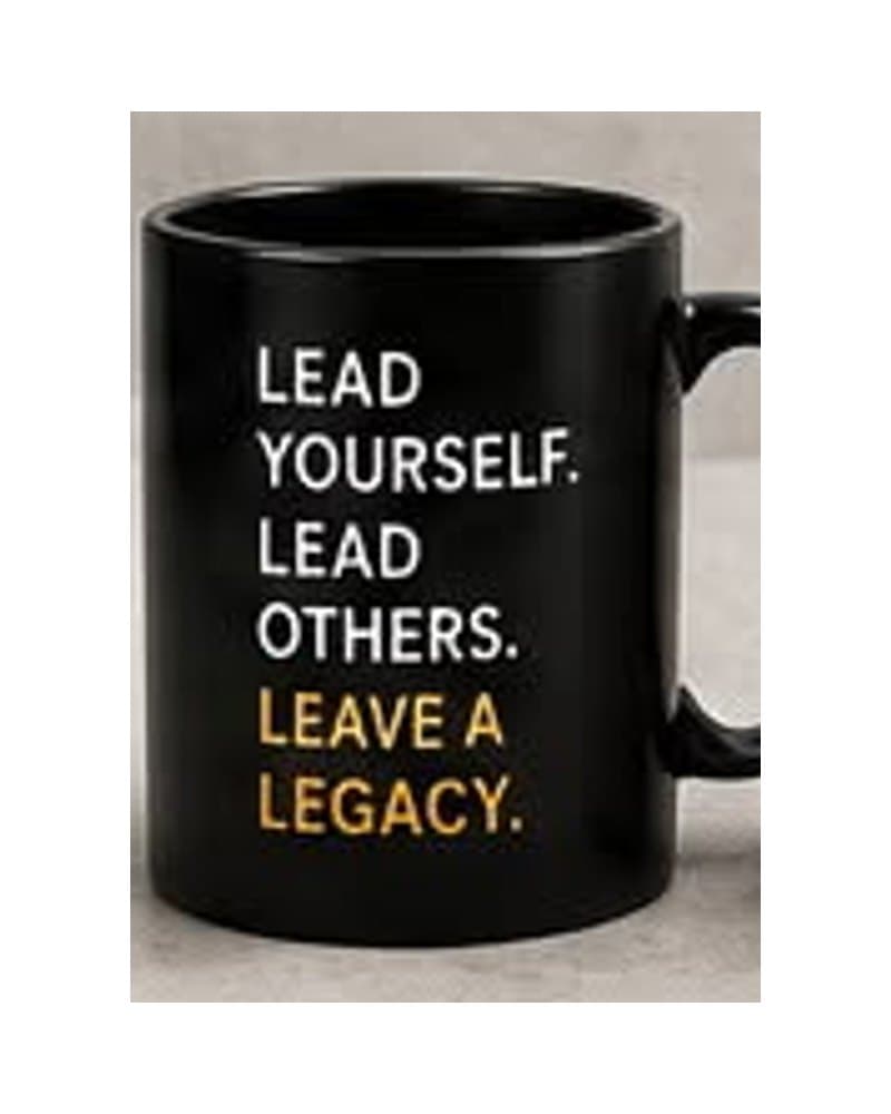 Black mug: Lead Yourself. Lead Others. Leave a Legacy.