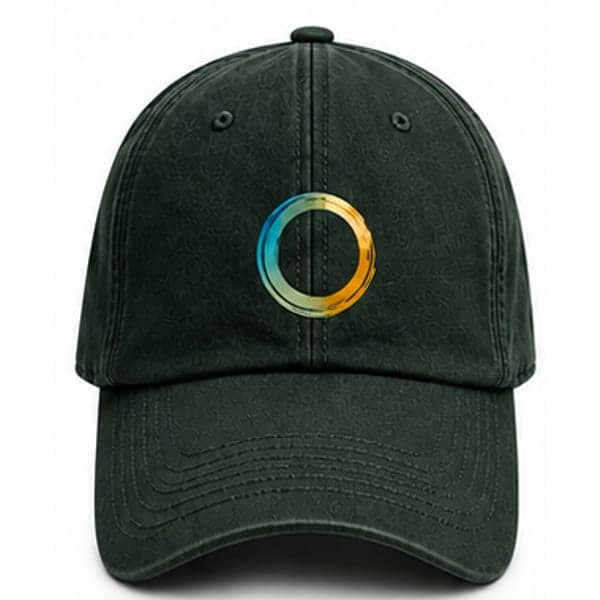 O Face Cap in eight colours, each with the open-circle emblem