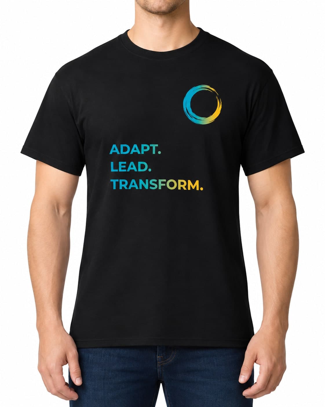 Black T-shirt: Adapt. Lead. Transform.